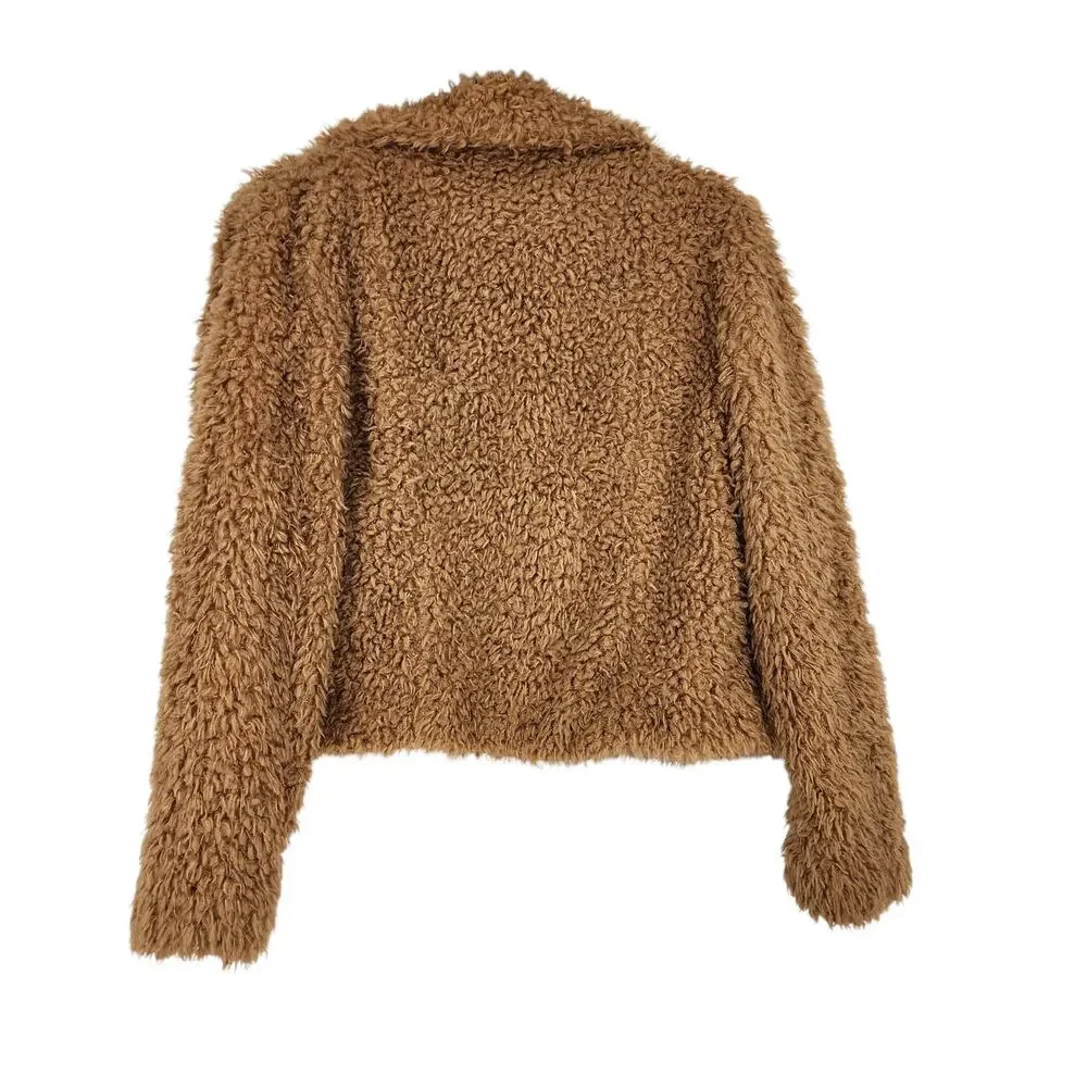 BlankNyc Faux Fur Teddy Bear Coat Jacket Size Small Tan Size Small